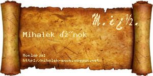 Mihalek Énok névjegykártya